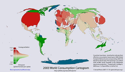 2003 world consumption cartogram 500