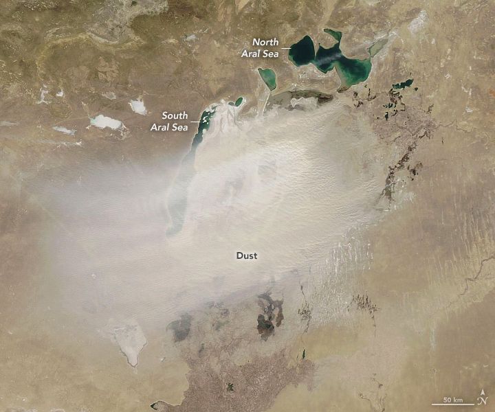Aral sea dust storm 2020